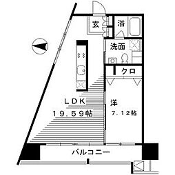 レジディア東桜II 6階1LDKの間取り