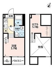 St ZUCCA 1階1Kの間取り