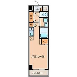 マックヴィラージュ平安 6階ワンルームの間取り