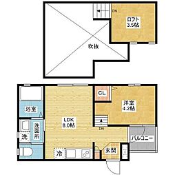 ヴィラ・フェリシアス大曽根 1階1LDKの間取り