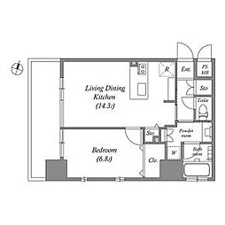 ファーストレジデンス栄 1LDKの間取図画像