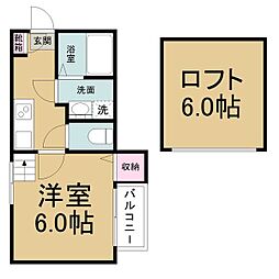 アイビス白壁 1Kの間取図画像