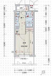 プレサンス新栄リミックス 1Kの間取図画像