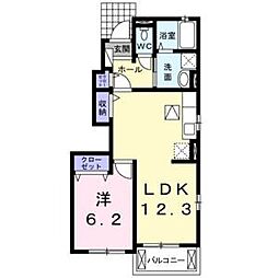 イーストヴァレー5 1LDKの間取図画像