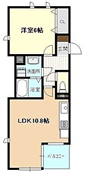 エミネンスオタイ2 1LDKの間取図画像