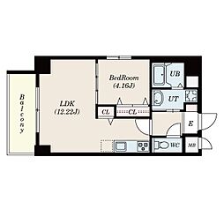 グランデューク新栄 1LDKの間取図画像