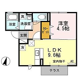 コートダジュール2 1LDKの間取図画像