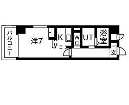 グランパラシオ ワンルームの間取図画像