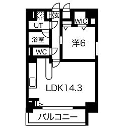 レガーロ茶屋ヶ坂 1LDKの間取図画像