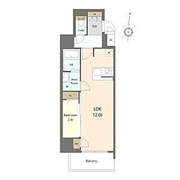 S-RESIDENCE高岳bresa(ブレサ) 1LDKの間取図画像