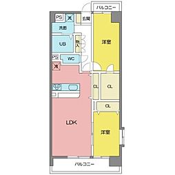 アヴェニール・N 2LDKの間取図画像