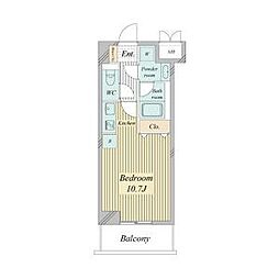 レジディア高岳 ワンルームの間取図画像