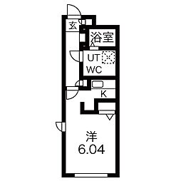 リアライズ名城公園 1Kの間取図画像