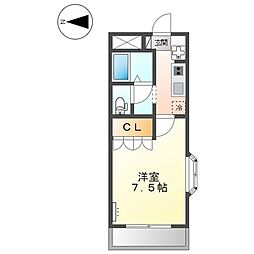 ArtHills 1Kの間取図画像