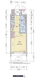 プレサンス新栄ユリシス 1Kの間取図画像