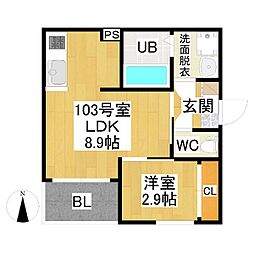 レガリスト名城公園 1LDKの間取図画像