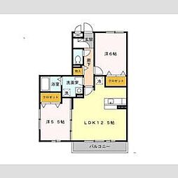 タクティス 2LDKの間取図画像