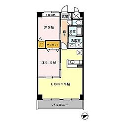 マーヴェラス 2LDKの間取図画像