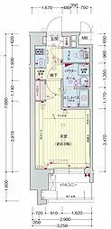 プレサンス久屋大通セントラルパーク 1Kの間取図画像