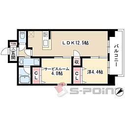 アクシア車道 2LDKの間取図画像