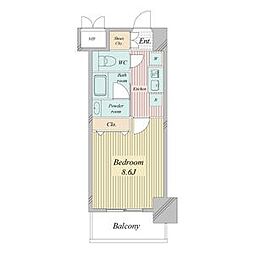 レジディア高岳 1Kの間取図画像
