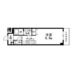 シーム・ドエル筒井 ワンルームの間取図画像