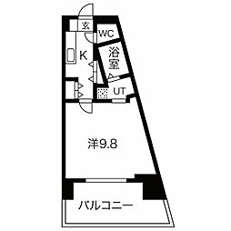 SPAZIOMETALLO 1Kの間取図画像