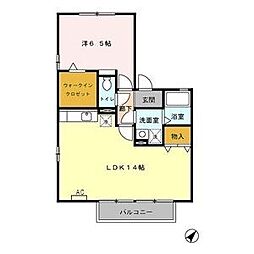 グレースコート主税C 1LDKの間取図画像