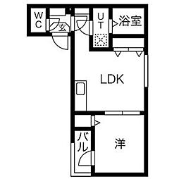 GRANREGALO大曽根 1LDKの間取図画像