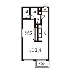 クロサスレジデンス徳川園 1LDKの間取図画像