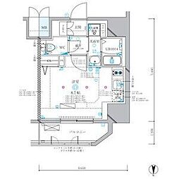 ディアレイシャス名古屋浄心II ワンルームの間取図画像