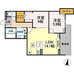 Century Grove 守山 2LDKの間取図画像