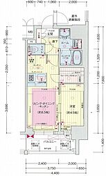 プレサンス桜通ザ・タイムズ 1LDKの間取図画像