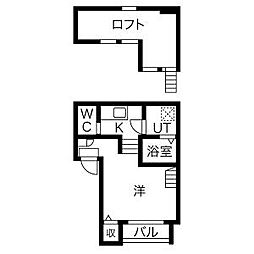 アークラヴィータ 1Kの間取図画像