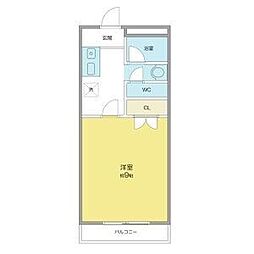 ウィングコート辻 1Kの間取図画像