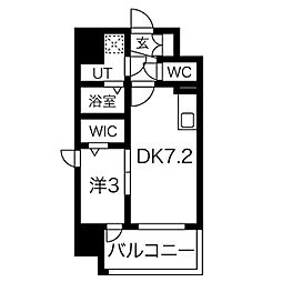 エスリード泉外堀通 1DKの間取図画像