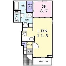 ラ・シュー・エズカ 1LDKの間取図画像