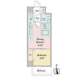 プレイズシード名城公園 1DKの間取図画像