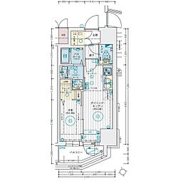 エステムコート名古屋葵 1DKの間取図画像