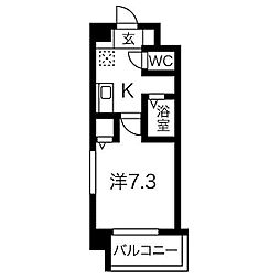 Park黒川 1Kの間取図画像