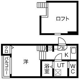 ポンテ志賀本通 1Kの間取図画像