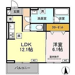リュッカ鳥神 1LDKの間取図画像