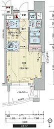 プレサンス泉アーバンゲート ワンルームの間取図画像