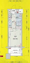 プレサンス泉セントマーク 1Kの間取図画像