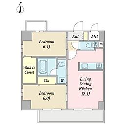 エスペランサ泉 2LDKの間取図画像