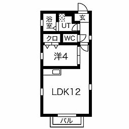 コンフォール新守山 1LDKの間取図画像