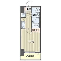 ライブコート泉 1Kの間取図画像