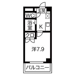 プロビデンス泉 1Kの間取図画像
