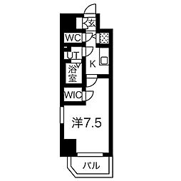 エスリード泉プライム 1Kの間取図画像