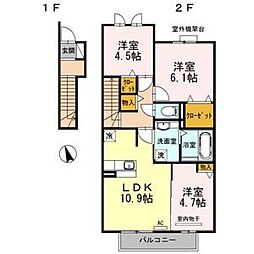 シャンベルタン 3LDKの間取図画像